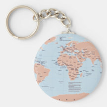 Political Map of the World Key Chains
