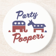 Political Party Poopers Drink Coaster