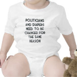 Politicans And Diapers Changed For Same Reason Bodysuit