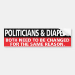 Politicians And Diapers Bumper Stickers