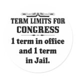 Politics: Term Limits For Congress Round Sticker