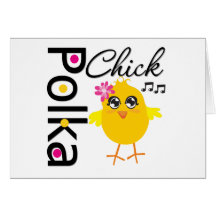 Polka Chick Greeting Cards