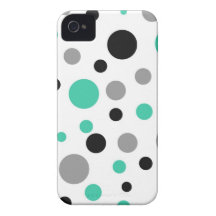Polka Dot Abstract Art in Teal iPhone 4 Case-Mate Case