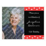 Polka Dot And Red Bubble 75th Birthday Celebration Custom Invitations