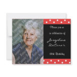 Polka Dot And Red Bubble 80th Birthday Celebration invitations