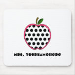 Polka Dot Apple Teacher mousepads