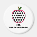 Polka Dot Apple Teacher Refrigerator Magnets