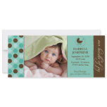 Polka Dot Baby Birth Announcement (aqua blue)