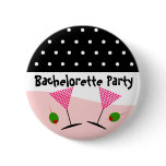 Polka Dot Bachelorette Party Pinback Buttons