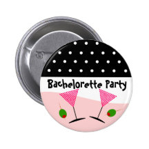Polka Dot Bachelorette Party Pinback Buttons