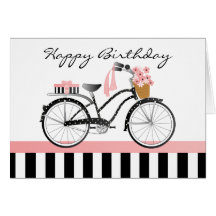 Polka Dot Bicycle-no yellow gradient Greeting Card