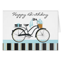 Polka Dot Bike Greeting Cards