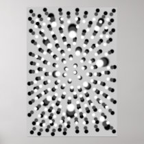 Polka Dot Black Grey and White Poster