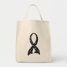 Polka Dot Black Ribbon Melanoma Bags