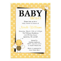 Polka Dot Bumble Bee Baby Shower Invitations invitations