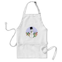 Polka Dot Christmas Snowman Aprons
