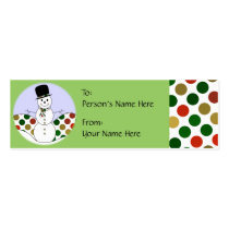 Polka Dot Christmas Snowman business cards