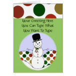 Polka Dot Christmas Snowman Greeting Card
