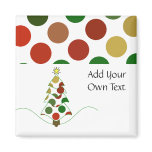 Polka Dot Christmas Tree Customizable Magnet