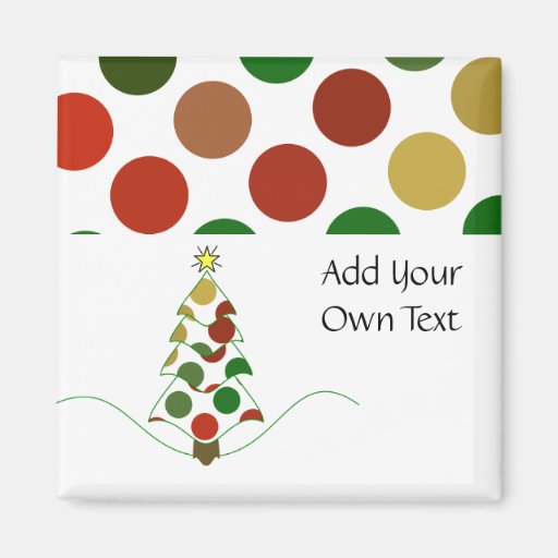 Polka Dot Christmas Tree Customizable Magnet