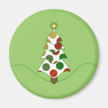 Polka Dot Christmas Tree Magnet