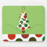 Polka Dot Christmas Tree Mousepad