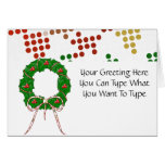 Polka Dot Christmas Wreath Greeting Card