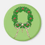 Polka Dot Christmas Wreath Magnets