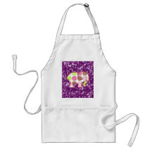Polka Dot Elephant Sparkly Purple Girly Gifts Apron