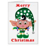 Polka Dot Elf Greeting Card