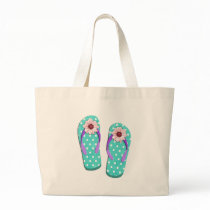 Polka Dot Flip Flops Tote Bags
