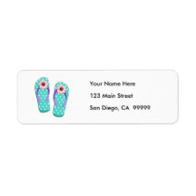 Polka Dot Flip Flops Return Address Label