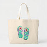 Polka Dot Flip Flops Tote Bags