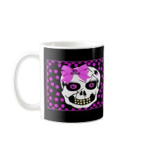 Polka-dot Halloween Girl Scull Mugs