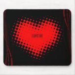 Polka dot heart mouse pad