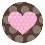 Polka Dot Heart Wedding Seal stickers