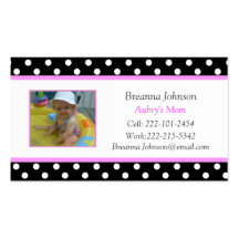 Polka Dot: Mom Contact Card Business Card Templates