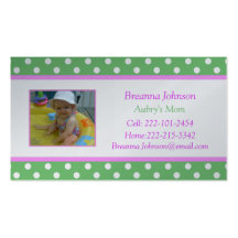 Polka Dot: Mom Contact Card Business Card Templates