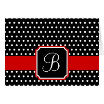 Polka Dot Monogram Thank You Note Cards