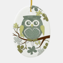 Polka Dot Owl in Tree Ornaments