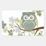 Polka Dot Owl in Tree Rectangle Sticker