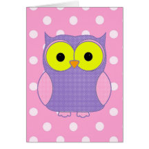 Polka Dot Owl V3 Birthday Cards