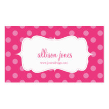 Polka Dot Party Hot PInk Chic Business Card