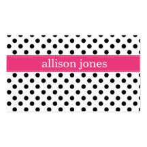 Polka Dot Party Mini Hot Pink Business Card