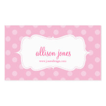 Polka Dot Party PInk Chic Business Card