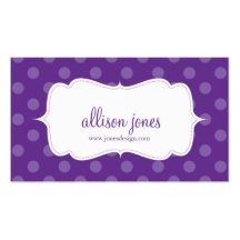Polka Dot Party Purple Chic Business Card