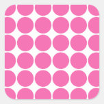 Polka Dot Pattern Print Design Hot Pink Polka Dots Square Stickers