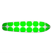 Polka Dot Pattern Print Design : Lime Polka Dots Skateboard Deck