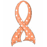 Polka Dot Peach Ribbon Uterine Cancer t-shirts