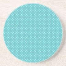 Polka dot pin dots girly chic tiffany blue pattern drink coasters